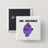 Zeer ongelukkige meneer Grumble Vierkante Button 5,1 Cm (Voorkant /achterkant)