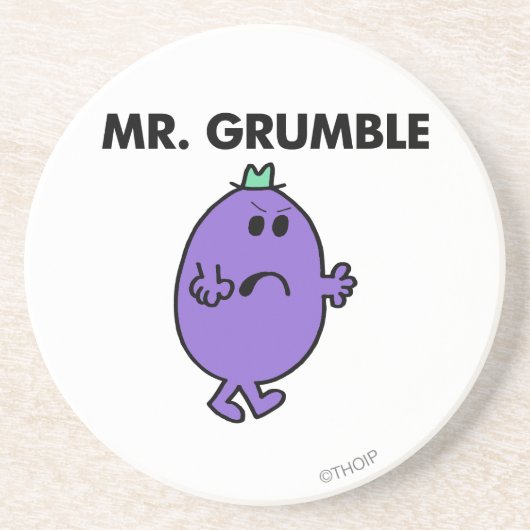 Zeer ongelukkige meneer Grumble Zandsteen Onderzetter (Voorkant)