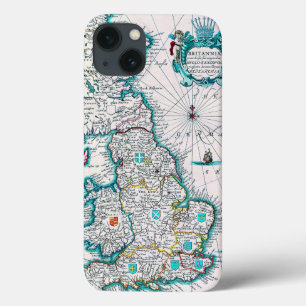 Zeer oude Antiek Kaart van Britannia Case-Mate iPhone Case