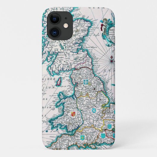 Zeer oude Antiek Kaart van Britannia Case-Mate iPhone Case (Achterkant)