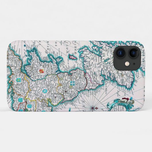 Zeer oude Antiek Kaart van Britannia Case-Mate iPhone Case (Achterkant (horizontaal))