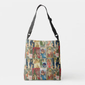 Zeer oude kerstkaarten met Angels Collage Crossbody Tas (Achterkant)