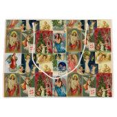 Zeer oude kerstkaarten met Angels Collage Groot Cadeauzakje (Voorkant)