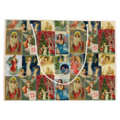 Zeer oude kerstkaarten met Angels Collage Groot Cadeauzakje (Achterkant)