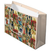 Zeer oude kerstkaarten met Angels Collage Groot Cadeauzakje (Voorkant Gekanteld)