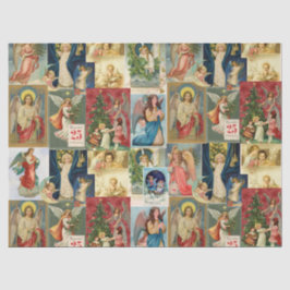 Zeer oude kerstkaarten met Angels Collage Tissuepapier