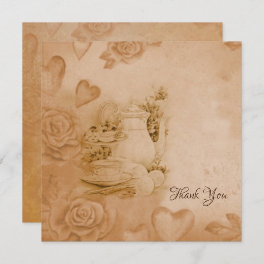 Zeer , oude stijl dank je kaart (Voorkant / Achterkant)