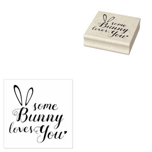 ZEER paasstempel. Een Bunny houdt van je. Rubberstempel (Gestempeld)