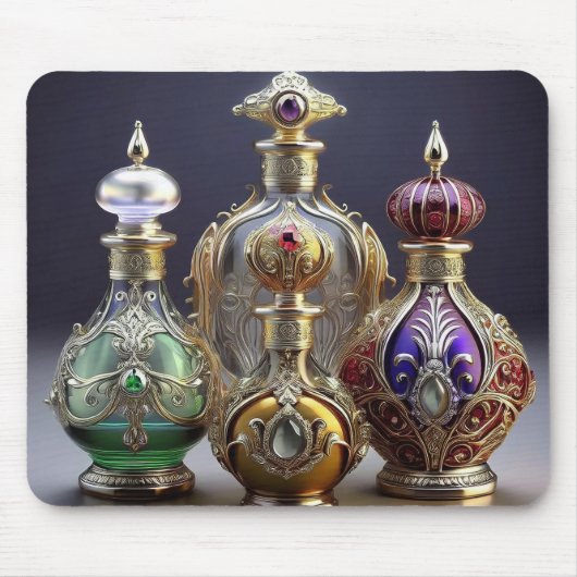 Zeer parfumflesjes in barokstijl muismat (Voorkant)