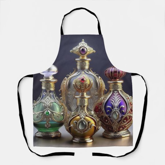 Zeer  parfumflesjes in barokstijl schort (Voorkant)