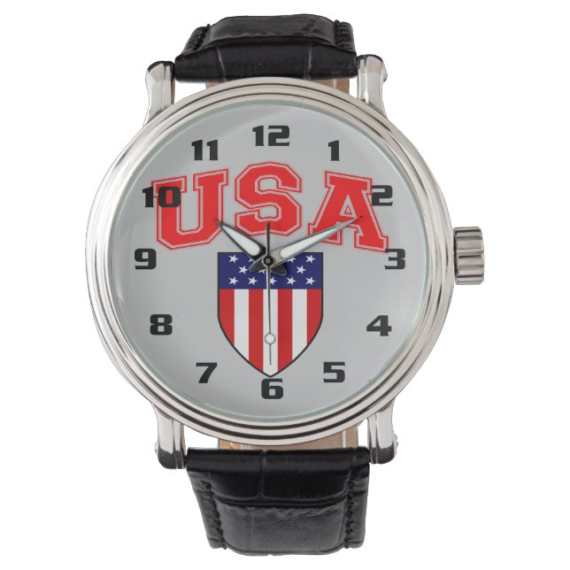 Zeer patriottisch Amerikaans schild met vlag van d Horloge (Voorkant)