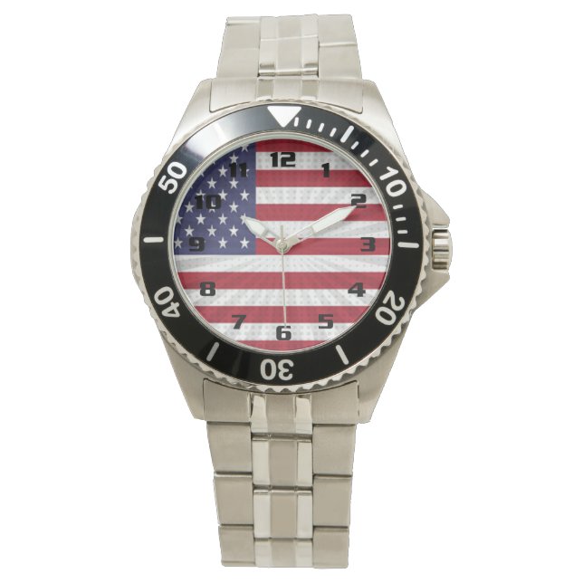 Zeer patriottisch Amerikaans vlaggen Speciaal mode Horloge (Voorkant)