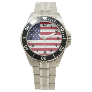 Zeer patriottisch Amerikaans vlaggenmodern design Horloge