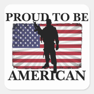 Zeer patriottisch trots om Amerikaans te zijn Amer Vierkante Sticker