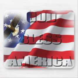 Zeer Patriottische Amerikaanse Vlag God Zegen Amer Muismat