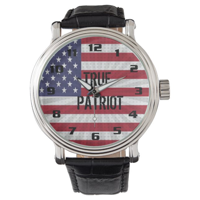 Zeer patriottische Amerikaanse vlag Horloge (Voorkant)