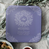 Zeer Peri Blauwe Cirkelblad voor de kunstmonogram  Papieren Bordje