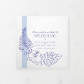 Zeer peri blauwe tropische botanica lijnbruiloft drieluik programma (Cover)