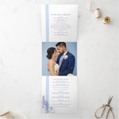 Zeer peri blauwe tropische botanica lijnbruiloft drieluik programma (Binnen)