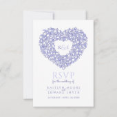 Zeer Peri monogram Tulpbloem RSVP bruiloft (Voorkant)
