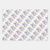 Zeer Peri Paarse roze Floral bruiloft Inpakpapier Vel (Voorkant)