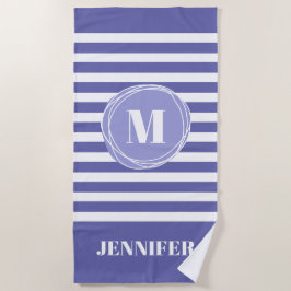 Zeer peri Striped Monogram Aangepast   Strandlaken