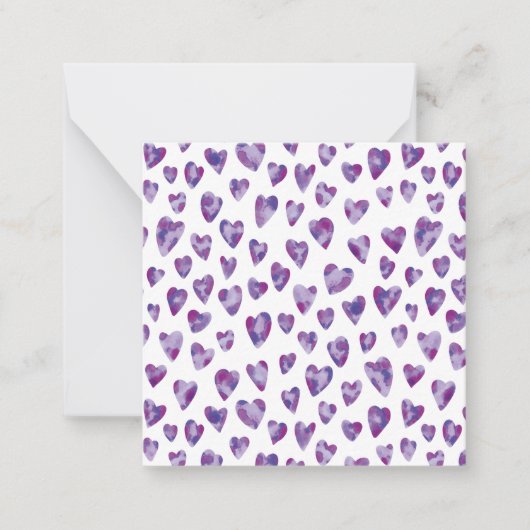 Zeer Peri Waterverf Heart Notitiekaartje (Voorkant)