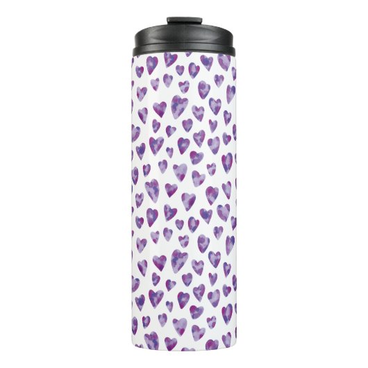 Zeer Peri Waterverf Heart Thermosbeker (Voorkant)