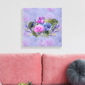 Zeer peri Waterverf, Rozen, Tulps Canvas Afdrukken (Insitu (Woonkamer))