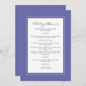 Zeer peri & White Wedding Modern Chic Elegant Menu (Voorkant / Achterkant)