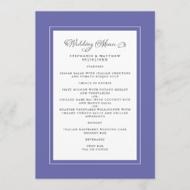 Zeer peri & White Wedding Modern Chic Elegant Menu
