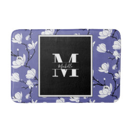 Zeer periwinkle Monogramma Magnolia Flower Badmat