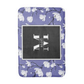Zeer periwinkle Monogramma Magnolia Flower Badmat (Voorkant Verticaal)