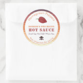 Zeer pikante schedel en kruisgraten ronde sticker (Tas)