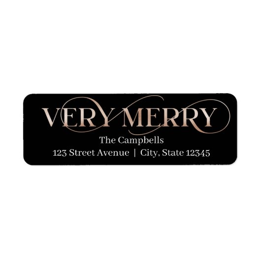 Zeer prettig EDITABLE COLOR Holiday Address Label (Voorkant)