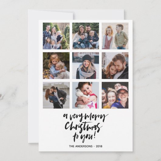 Zeer prettig kerstfeest | Oranje | 9 foto's collag Kaart (Voorkant)