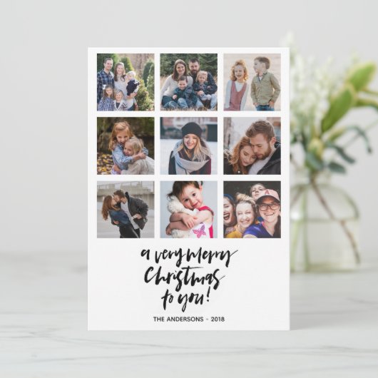 Zeer prettig kerstfeest | Oranje | 9 foto's collag Kaart (Staand voorkant)