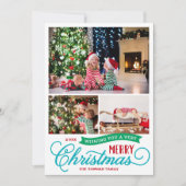 Zeer prettig kerstscript 3 Foto Feestdagenkaart (Voorkant)