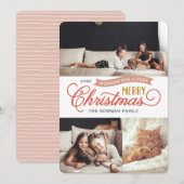 Zeer prettig kerstscript 3 Foto Feestdagenkaart (Voorkant / Achterkant)