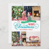 Zeer prettig kerstscript 3 Foto Feestdagenkaart (Voorkant)