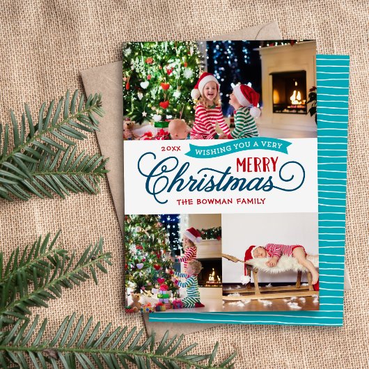 Zeer prettig kerstscript 3 Foto Feestdagenkaart