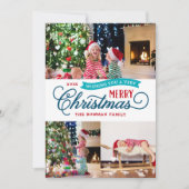 Zeer prettig kerstscript 3 Foto Feestdagenkaart (Voorkant)