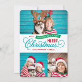 Zeer prettig kerstscript 3 Foto Feestdagenkaart (Voorkant)