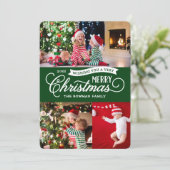 Zeer prettig kerstscript 3 Foto Feestdagenkaart (Staand voorkant)