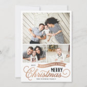 Zeer prettig kerstscript 3 Foto Feestdagenkaart (Voorkant)