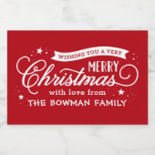 Zeer prettige kerstcadeautjes voor feestdagen sparkling wijnetiket (Enkel label)