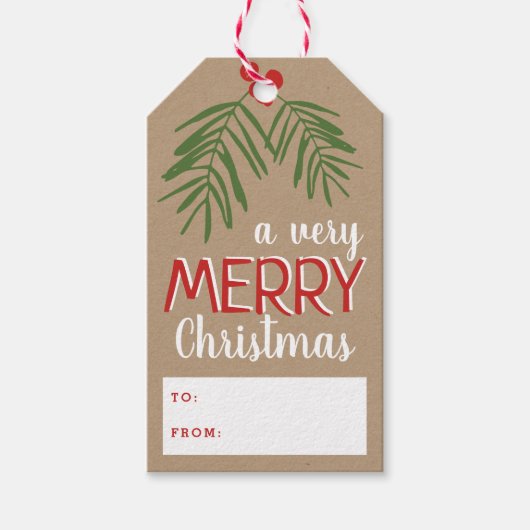 Zeer prettige kerstfeestdag in de Berry Branch Cadeaulabel (Voorkant)