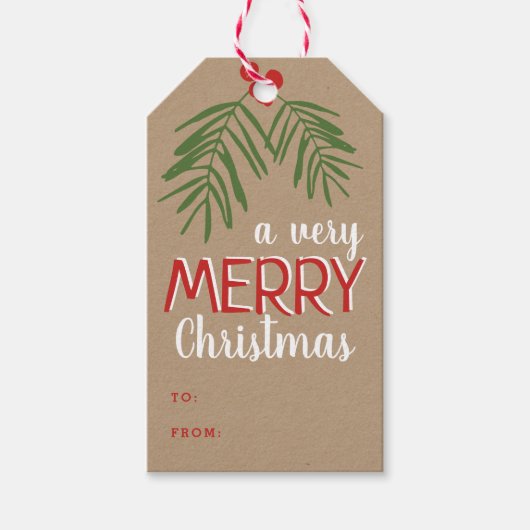 Zeer prettige kerstfeestdag in de Berry Branch Cadeaulabel (Voorkant)