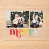 Zeer prettige kerstfoto 2 acryl uitnodigingen (Voorkant)