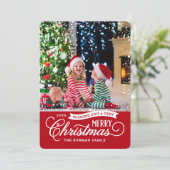 Zeer prettige kerstfoto feestdagenkaart (Staand voorkant)